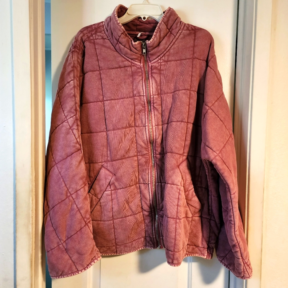 Free People Pink Quilted Jacket